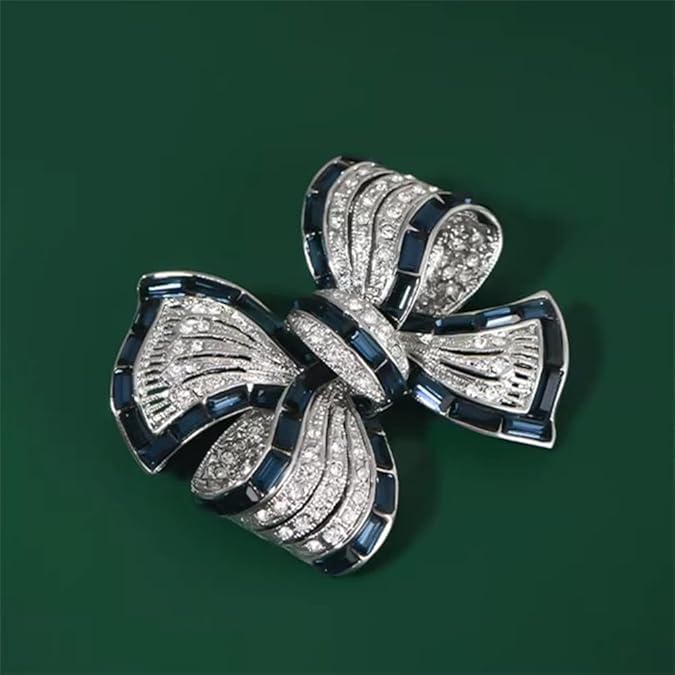 Rhinestone Bow Collar Brooch