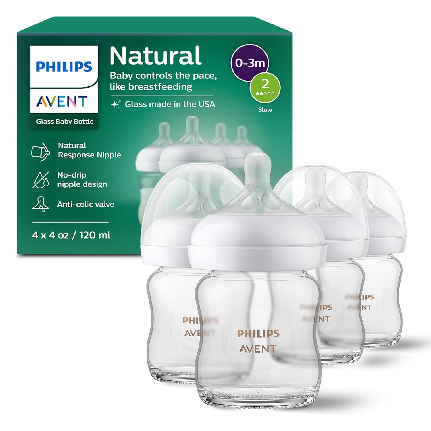 Philips Avent Natural Glass Baby Bottles & Nipples